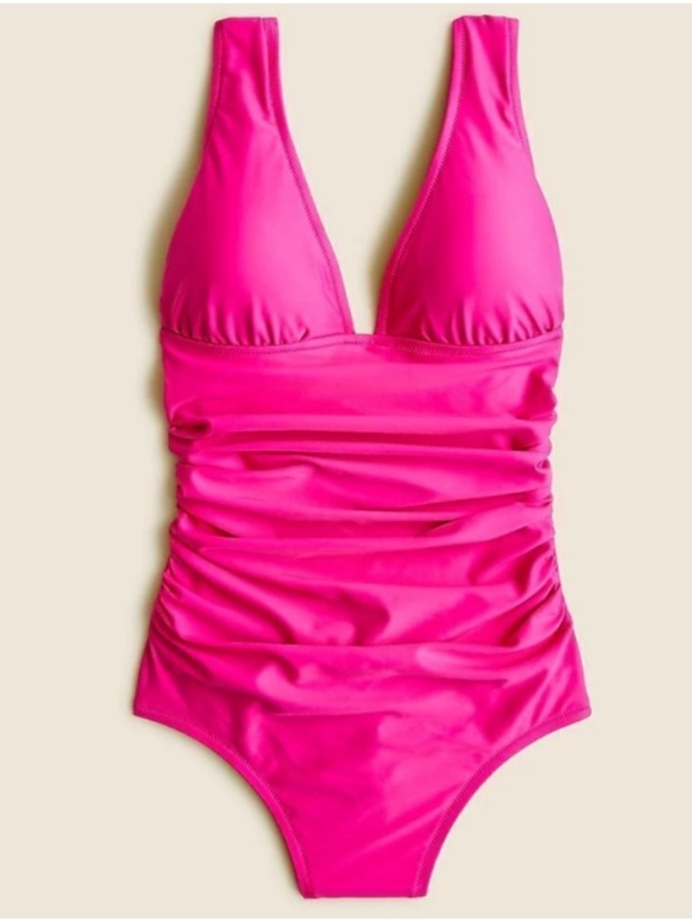 J. Crew Women’s Classic v-neck Fuchsia Swimsuit 10 $30 - Picture 5 of 15